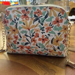 Nanette Lepore Floral Crossbody Bag with Gold Chain new Kayli medium